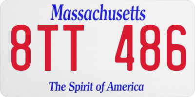 MA license plate 8TT486