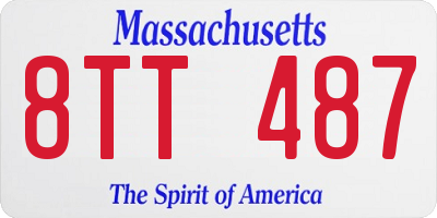 MA license plate 8TT487