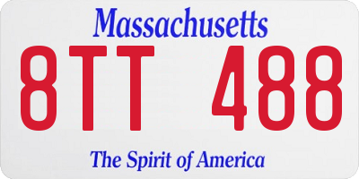 MA license plate 8TT488