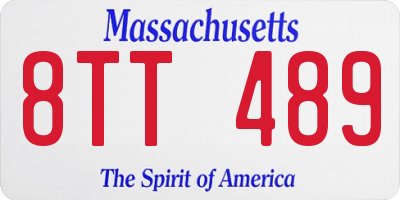 MA license plate 8TT489