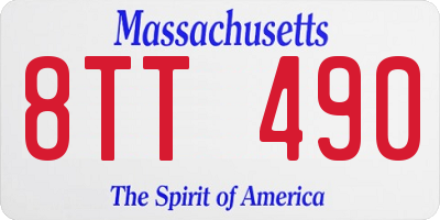 MA license plate 8TT490