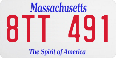 MA license plate 8TT491