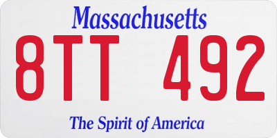 MA license plate 8TT492