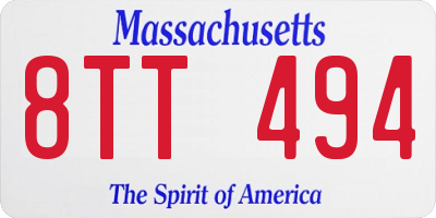 MA license plate 8TT494