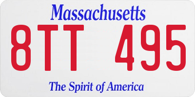 MA license plate 8TT495