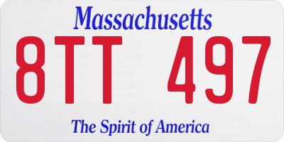 MA license plate 8TT497