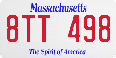 MA license plate 8TT498