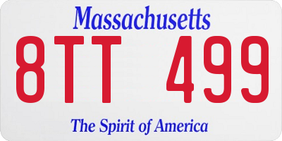 MA license plate 8TT499