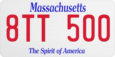MA license plate 8TT500