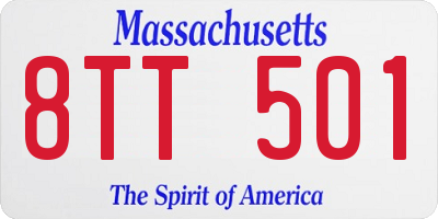 MA license plate 8TT501