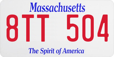 MA license plate 8TT504