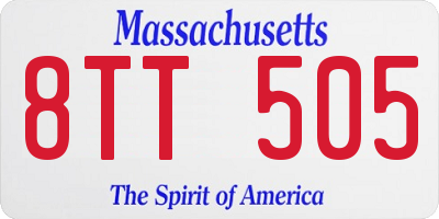 MA license plate 8TT505