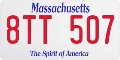 MA license plate 8TT507