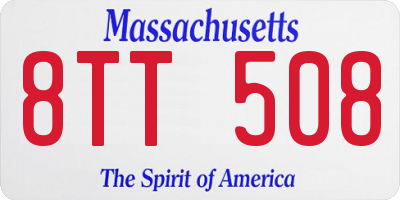 MA license plate 8TT508