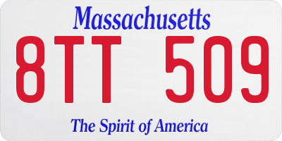 MA license plate 8TT509
