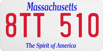 MA license plate 8TT510