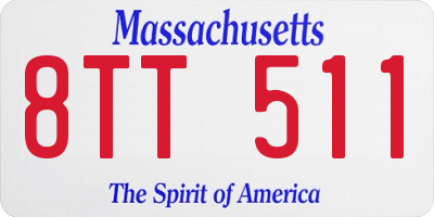 MA license plate 8TT511