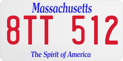 MA license plate 8TT512