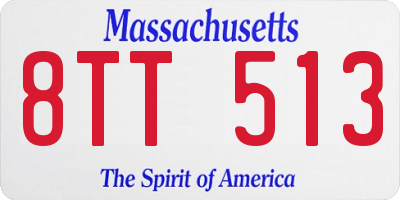 MA license plate 8TT513