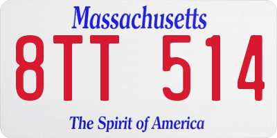 MA license plate 8TT514
