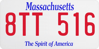 MA license plate 8TT516