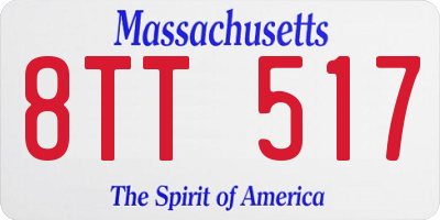 MA license plate 8TT517
