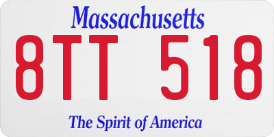 MA license plate 8TT518