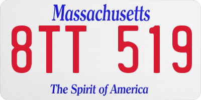 MA license plate 8TT519