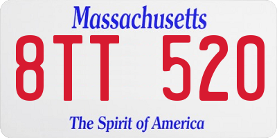 MA license plate 8TT520