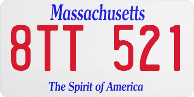MA license plate 8TT521