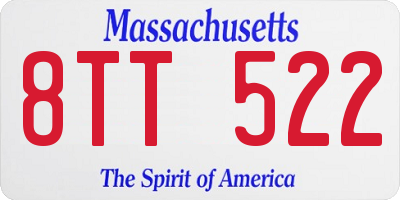 MA license plate 8TT522