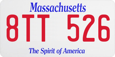 MA license plate 8TT526