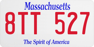 MA license plate 8TT527
