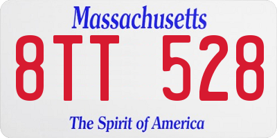 MA license plate 8TT528