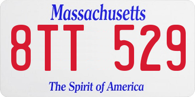 MA license plate 8TT529
