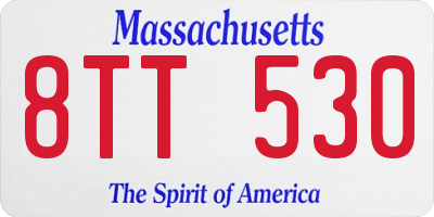 MA license plate 8TT530
