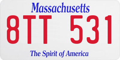 MA license plate 8TT531