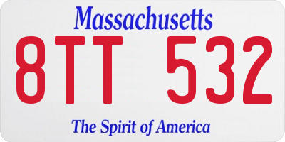 MA license plate 8TT532