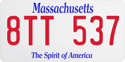 MA license plate 8TT537