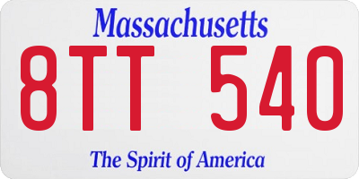 MA license plate 8TT540