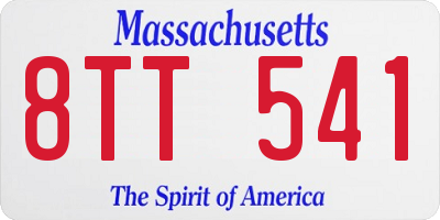 MA license plate 8TT541