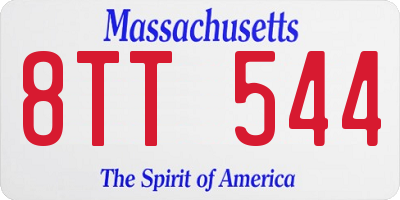 MA license plate 8TT544