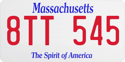 MA license plate 8TT545