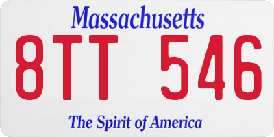 MA license plate 8TT546