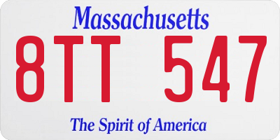 MA license plate 8TT547