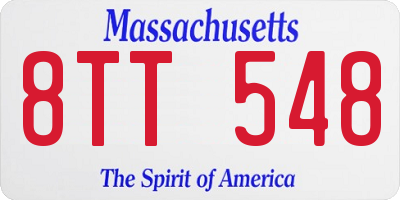 MA license plate 8TT548
