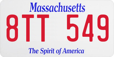 MA license plate 8TT549