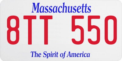 MA license plate 8TT550