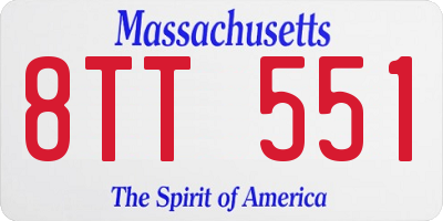 MA license plate 8TT551