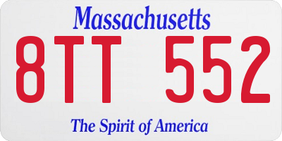 MA license plate 8TT552